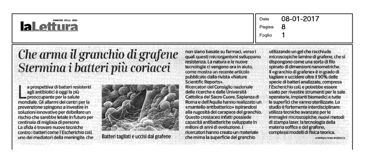 Graphene Pagurus in the Corriere della Sera !